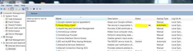 Group Policy Service Not started 2013-06-12
