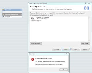 Datasets will not connect Synonym
